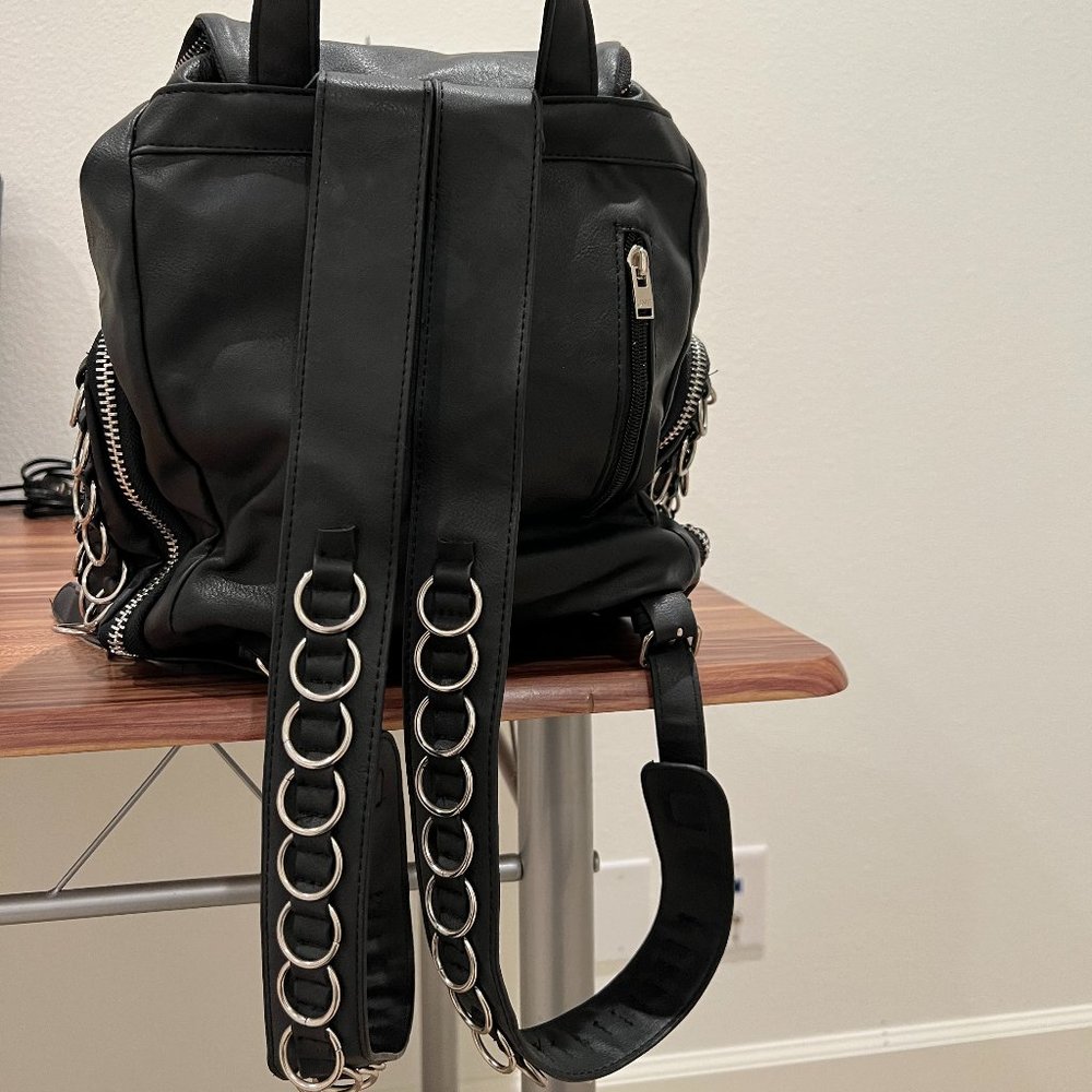 Rare UNIF x Candy Seeker O-Ring Backpack Black Vegan Leather - Picture 3 of 14